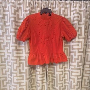 Beautiful red top with short sleeves.